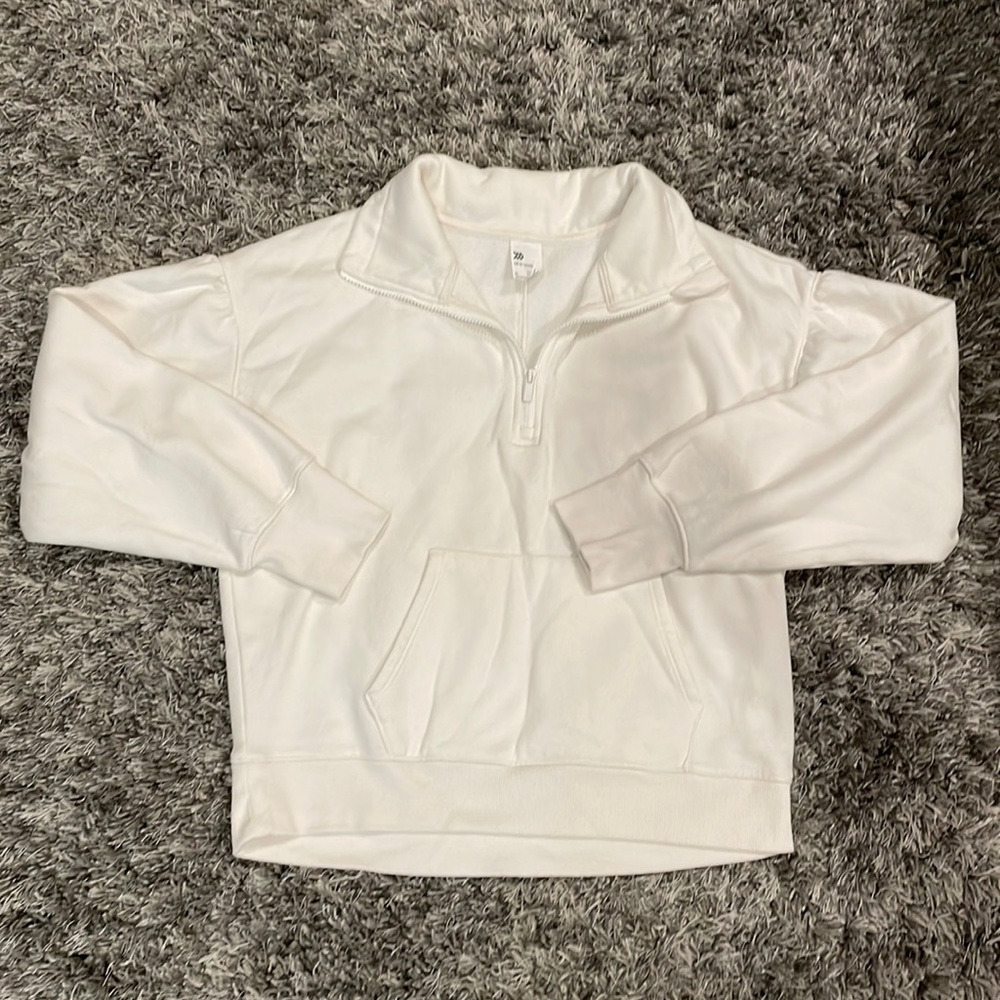 Womens All In Motion - off white half zipper sweatshirt - size M